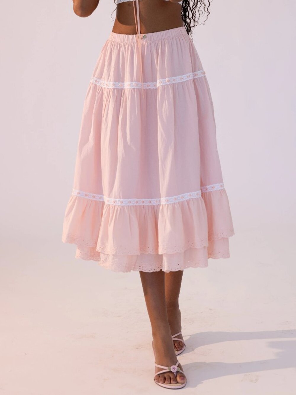 Kitteny cotton anuk skirt with rosette NWT